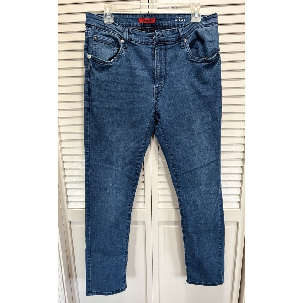MBX Slim Fit Skinny Leg Jeans Med Wash‎ Denim Size 34x30 Mid Rise